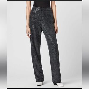 All Saints Glitter Leanna Trousers Gunmetal Grey Size 2
